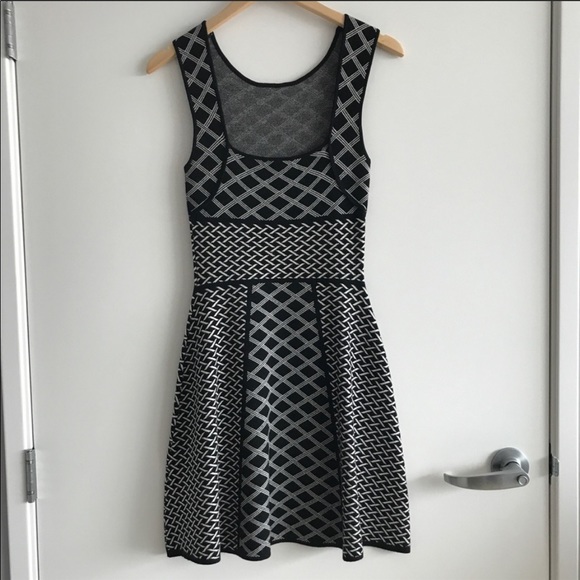 Intermix Black and White A line Knit Dress - Picture 3 of 8